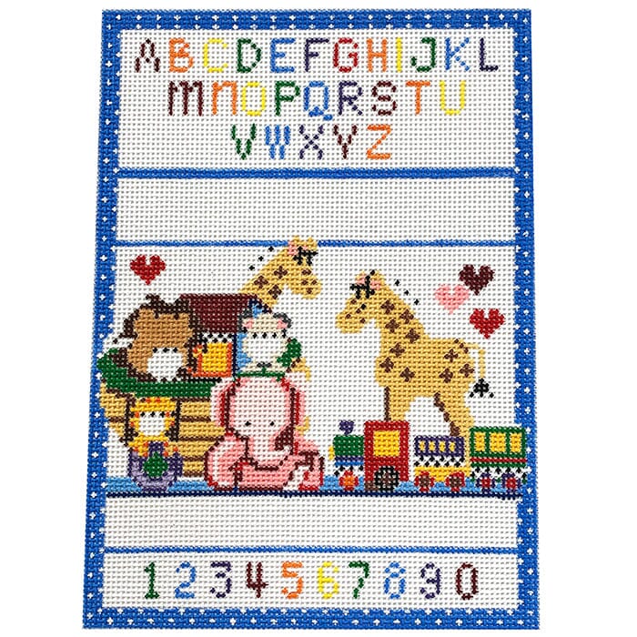 Noah's Ark and Toys Painted Canvas NeedleDeeva  - 1