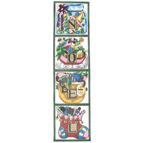Noel Bell Pull Painted Canvas The Point of It All Designs  - 1