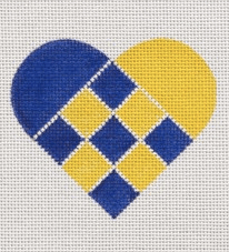 Nordic Criss Cross Heart Painted Canvas Pepperberry Designs  - 1