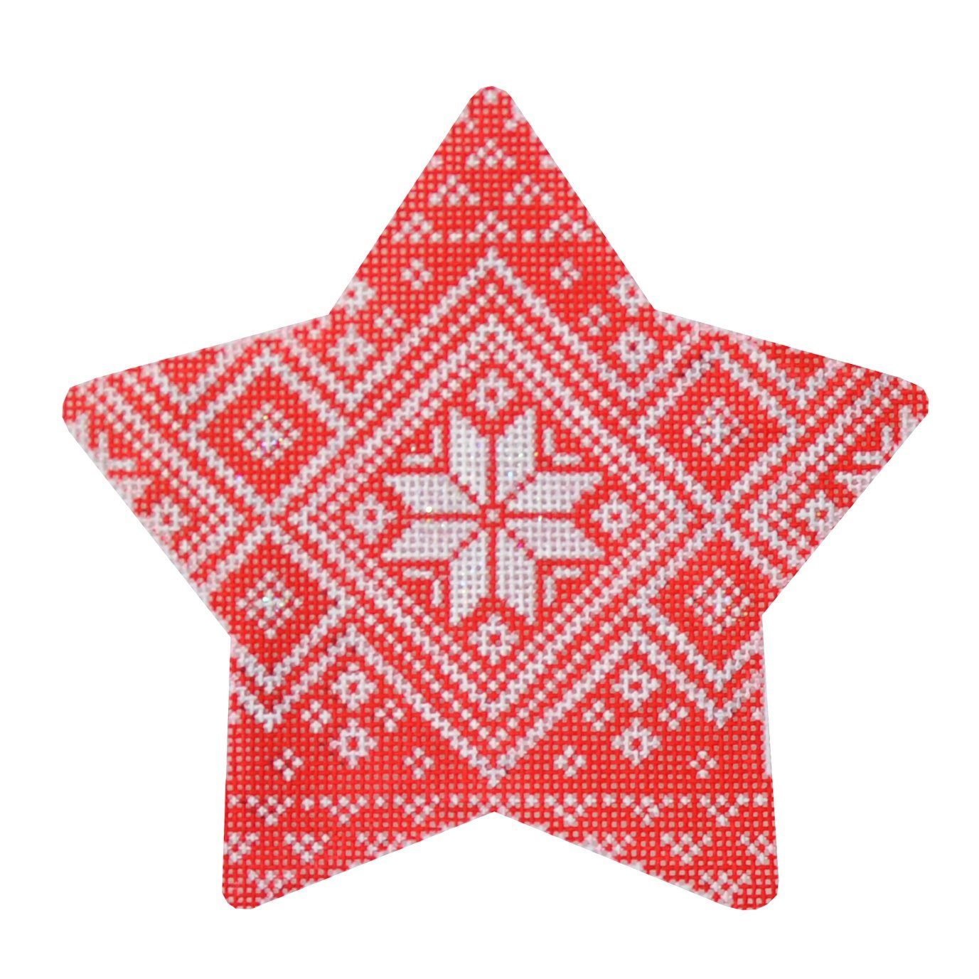 Nordic Star Pattern Xmas Star Painted Canvas Kirk & Bradley 
