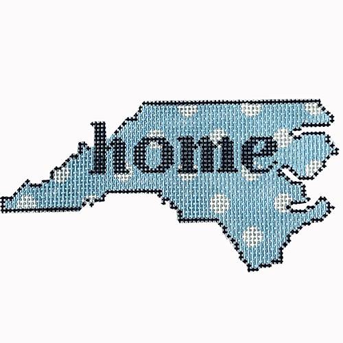 North Carolina Home - UNC Blue Polka Dot Painted Canvas Kangaroo Paw Designs 