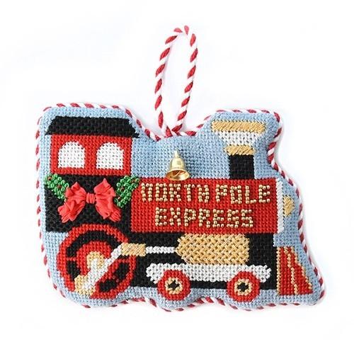 North Pole Express Ornament with Stitch Guide Painted Canvas Needlepoint.Com 
