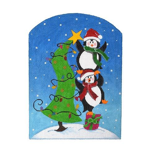 North Pole Penguins Painted Canvas Pepperberry Designs 
