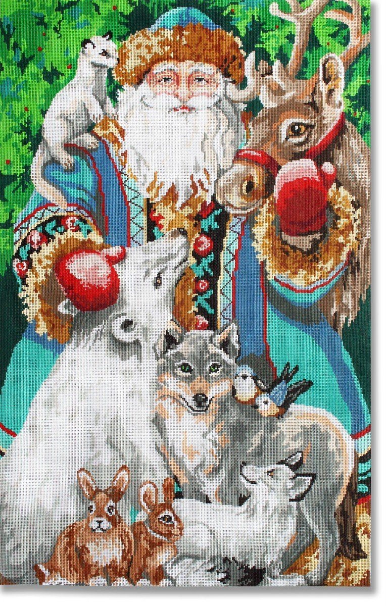 North Pole Santa Painted Canvas CBK Needlepoint Collections 