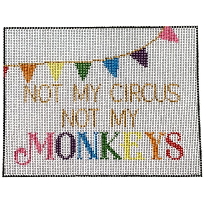 Not My Circus Rainbow Painted Canvas The Salty Stitcher  - 1