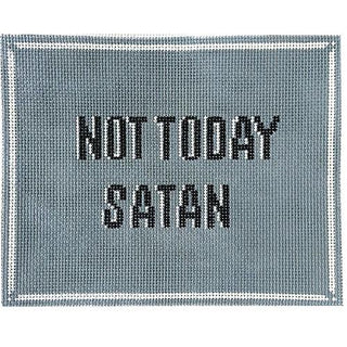 Not Today Satan   Blue Painted Canvas Eva Howard 
