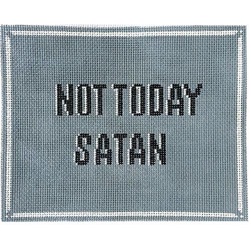 Not Today Satan - Blue Painted Canvas Eva Howard 