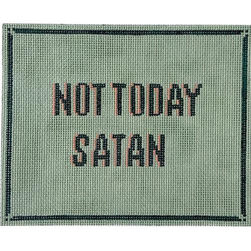 Not Today Satan - Green Painted Canvas Eva Howard 