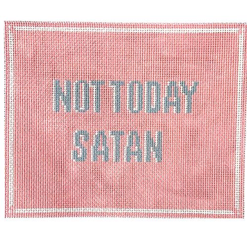 Not Today Satan - Pink Painted Canvas Eva Howard 