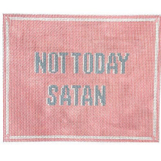 Not Today Satan   Pink Painted Canvas Eva Howard 
