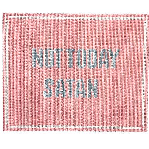 Not Today Satan   Pink Painted Canvas Eva Howard 
