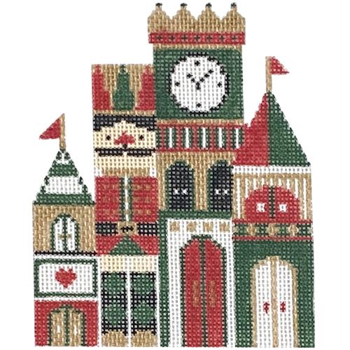 Nutcracker Castle Ornament Painted Canvas Audrey Wu Designs  - 1