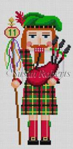 Nutcracker Eleven Pipers Piping Painted Canvas Susan Roberts Needlepoint Designs, Inc. 
