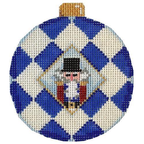 Nutcracker Harlequin Ball Ornament Painted Canvas Associated Talents  - 1
