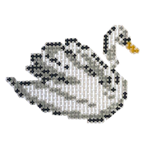 Nutcracker Series   Swan Right Painted Canvas The Plum Stitchery 
