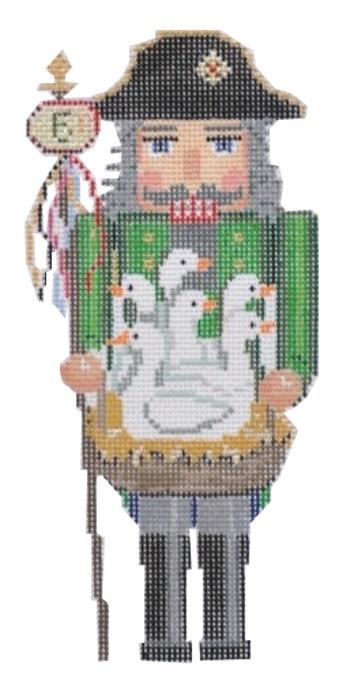 Nutcracker Six Geese A Laying Painted Canvas Susan Roberts Needlepoint Designs, Inc. 