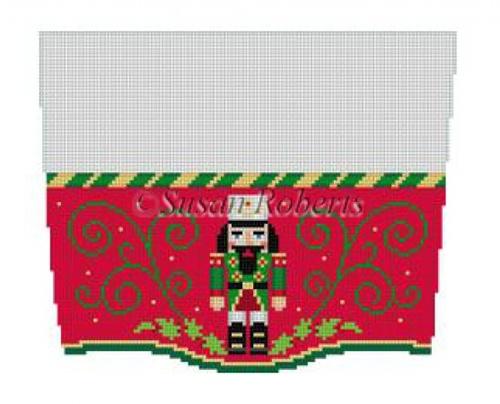 Nutcracker Stocking Topper Painted Canvas Susan Roberts Needlepoint Designs, Inc. 