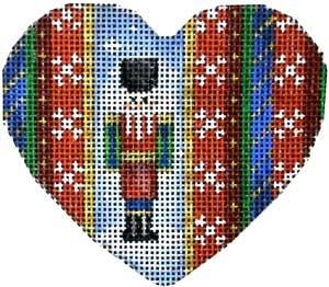 Nutcracker / Stripes Heart Painted Canvas Associated Talents 