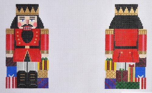 Nutcracker with Presents two sided Painted Canvas Susan Roberts Needlepoint Designs, Inc. 