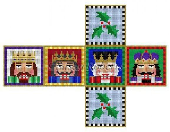 Nutcrackers Cube Painted Canvas Susan Roberts Needlepoint Designs, Inc. 