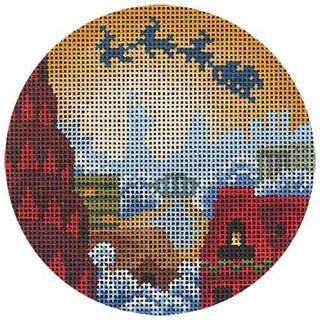 NYC Santa Ornament Painted Canvas Abigail Cecile 
