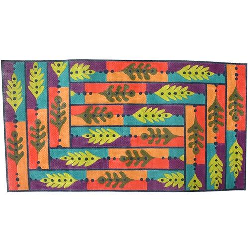 Oak Leaf Panel Painted Canvas Zecca  - 1