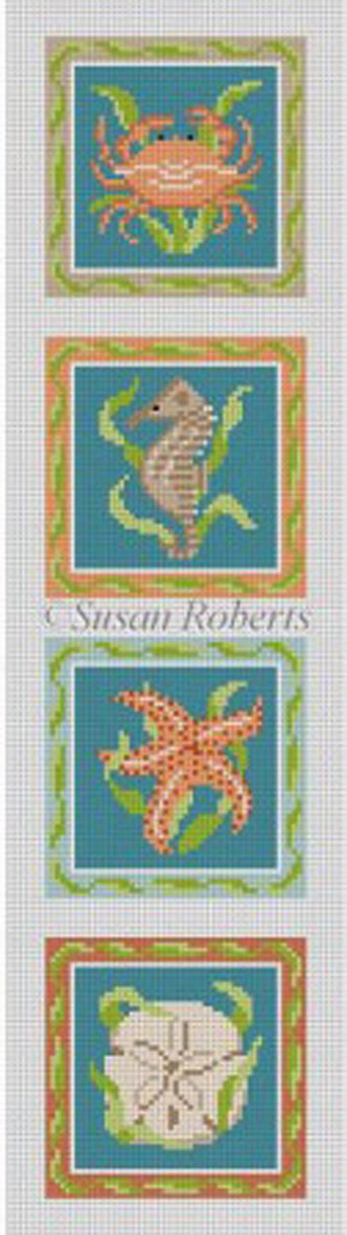 Ocean Life Coasters Painted Canvas Susan Roberts Needlepoint Designs, Inc. 