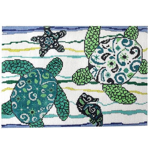 Ocean Sea Turtles Painted Canvas Danji Designs 