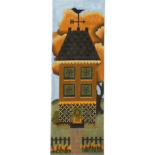 Ochre Autumn House Painted Canvas Melissa Shirley Designs  - 1