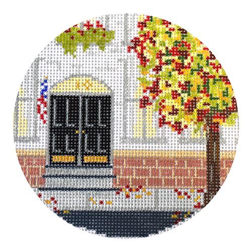 October   Brownstone Painted Canvas The Plum Stitchery  - 1