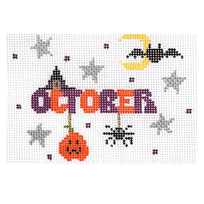 October with Stitch Guide Painted Canvas The Princess & Me 