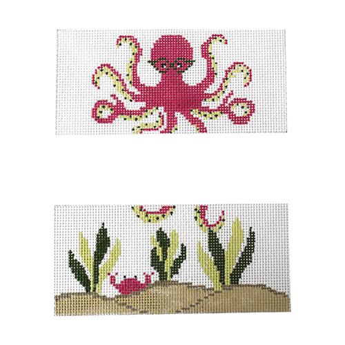 Octopus Eyeglass Case Painted Canvas J. Child Designs  - 1