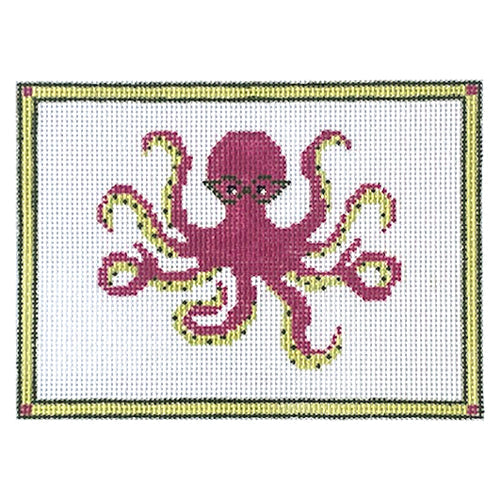 Octopus Pillow Painted Canvas J. Child Designs 