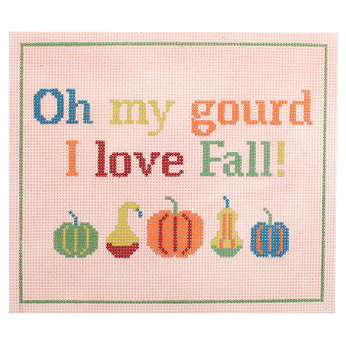 Oh My Gourd I Love Fall! Painted Canvas Stitch Rock Designs 