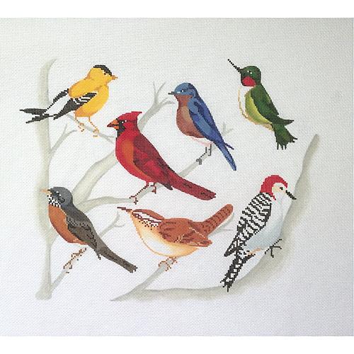 Ohio Birds Painted Canvas The Plum Stitchery 