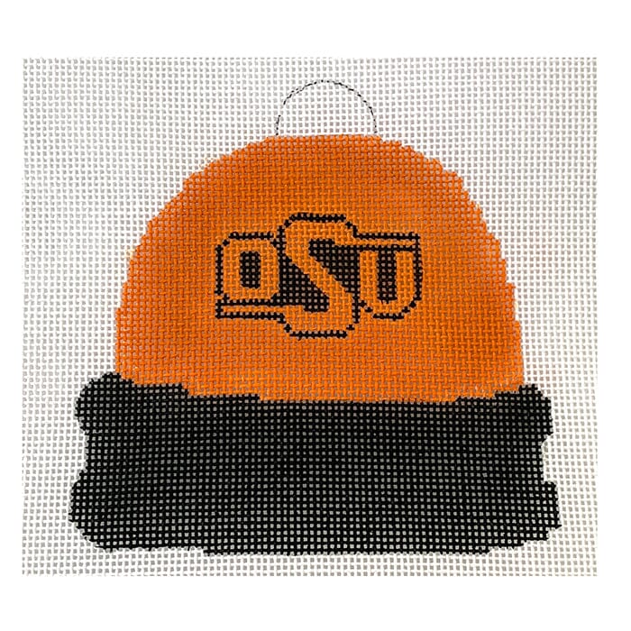 Oklahoma State Cap Painted Canvas Kristine Kingston  - 1