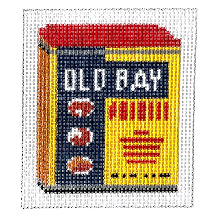 Old Bay Ornament Painted Canvas Susan Battle Needlepoint 