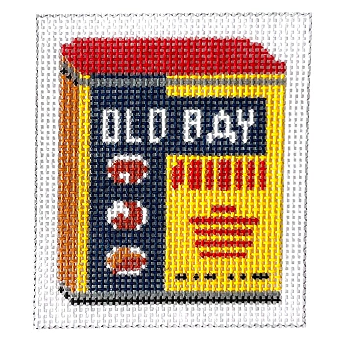 Old Bay Ornament Painted Canvas Susan Battle Needlepoint 
