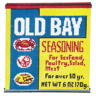 Old Bay Painted Canvas Susan Battle Needlepoint 
