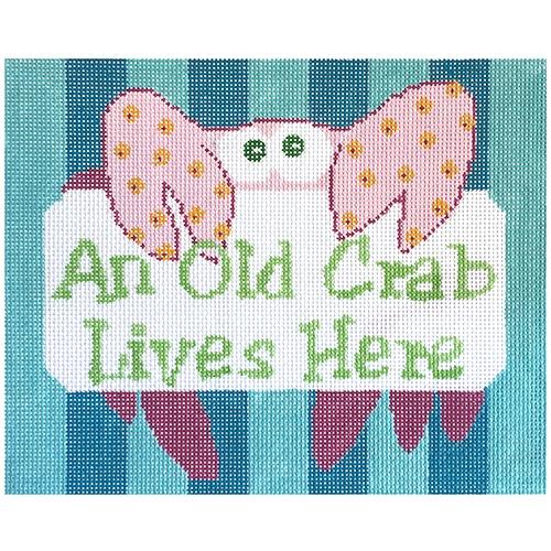 Old Crab Painted Canvas Two Sisters Needlepoint 