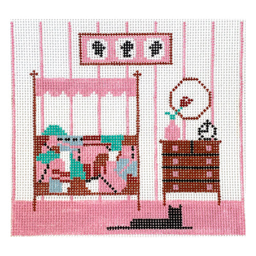 Old Fashioned Bedroom Painted Canvas Charley Harper  - 1