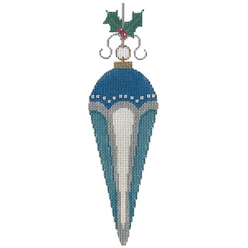 Old Fashioned Ornaments   Teal Painted Canvas The Meredith Collection  - 1
