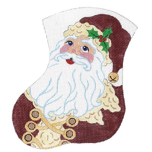 Old Santa Mini Stocking Painted Canvas The Meredith Collection 