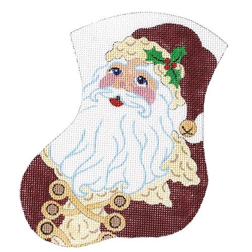 Old Santa Mini Stocking Painted Canvas The Meredith Collection  - 1