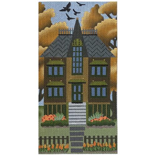 Olive Autumn House Painted Canvas Melissa Shirley Designs  - 1