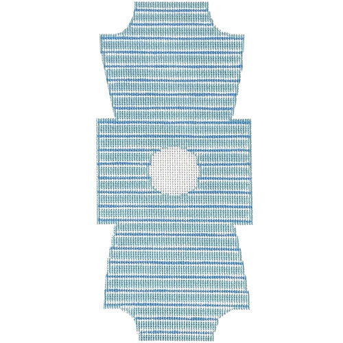 Onesie   Blue Stripe Painted Canvas Blue Ridge Stitchery  - 1