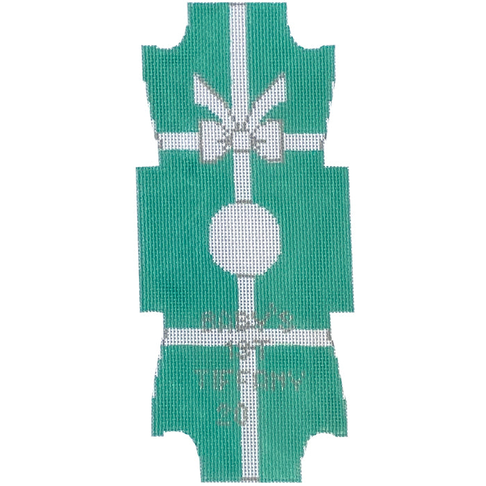 Onesie Ornament Tiffany Box Painted Canvas Kimberly Ann Needlepoint  - 1