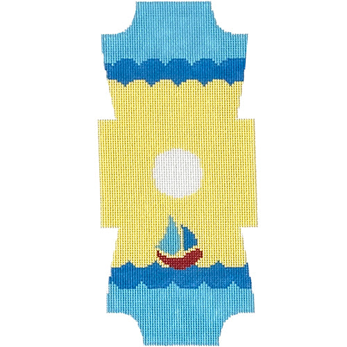 Onesie   Sailboat Painted Canvas Blue Ridge Stitchery  - 1
