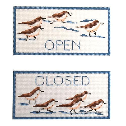 Open/Closed Sandpipers Painted Canvas Kate Dickerson Needlepoint Collections 