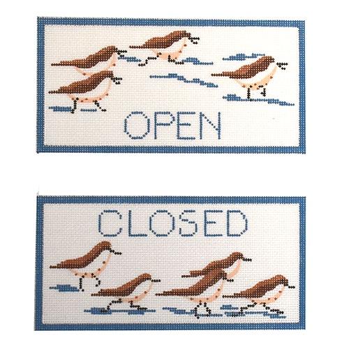 Open/Closed Sandpipers Painted Canvas Kate Dickerson Needlepoint Collections  - 1